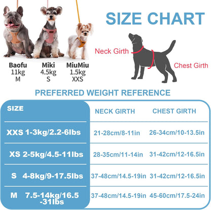 Puppytie No Pull xs Dog Harness with Multifunction Dog Leash,Soft Adjustable No Choke Escape Proof