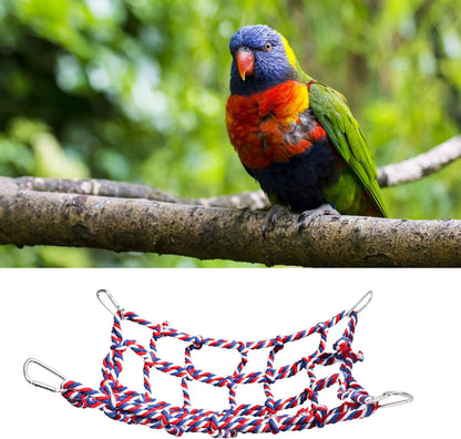 2 Pack Large Colorful Bird Rope Net, 14 × 10 Inches Rat Climbing Rope Net, Pet Hanging Hammock