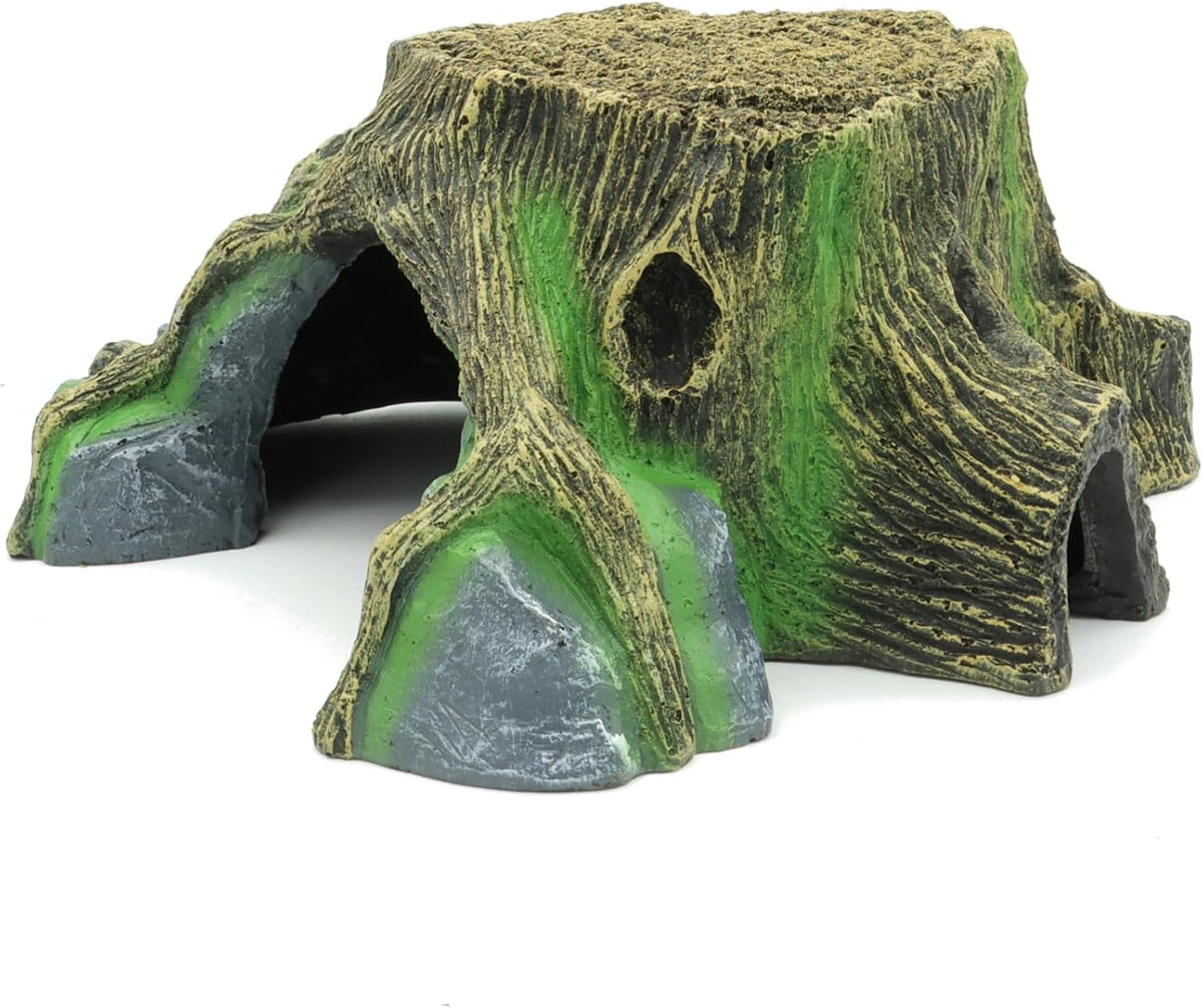JIHAQUA Resin Large Turtle Tank Accessories Reptile Hideouts Cave Habitat Decor for Gecko Leopard