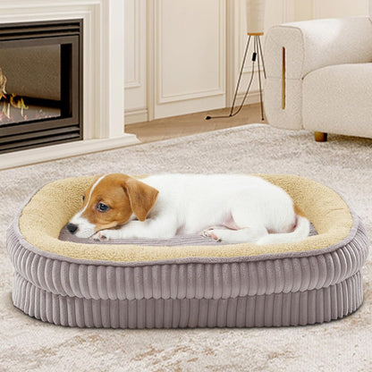 Orthopedic Dog Bed for Small Dogs Breeds, High Density Egg Crate Foam Dog Sofa Beds,Oval Kennel