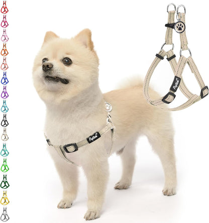PUPTECK No Pull Dog Harness Soft Adjustable Basic Nylon Step in Puppy Vest Outdoor Walking with ID