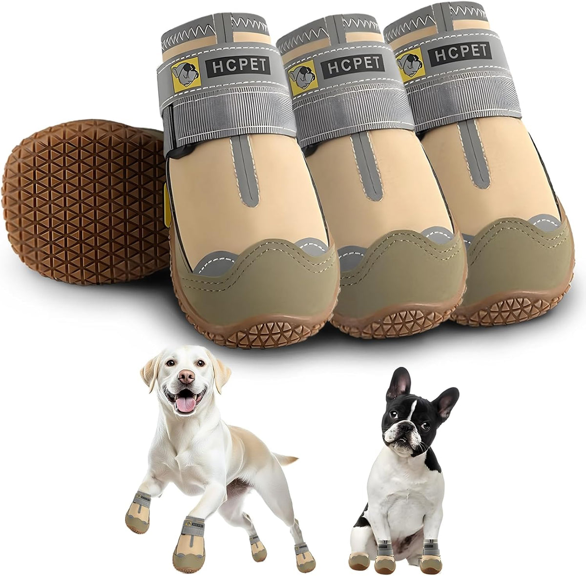 Hcpet Dog Shoes for Large Dogs, Waterproof Dog Booties for Small Medium Dogs, Anti-Slip Dog Boots &