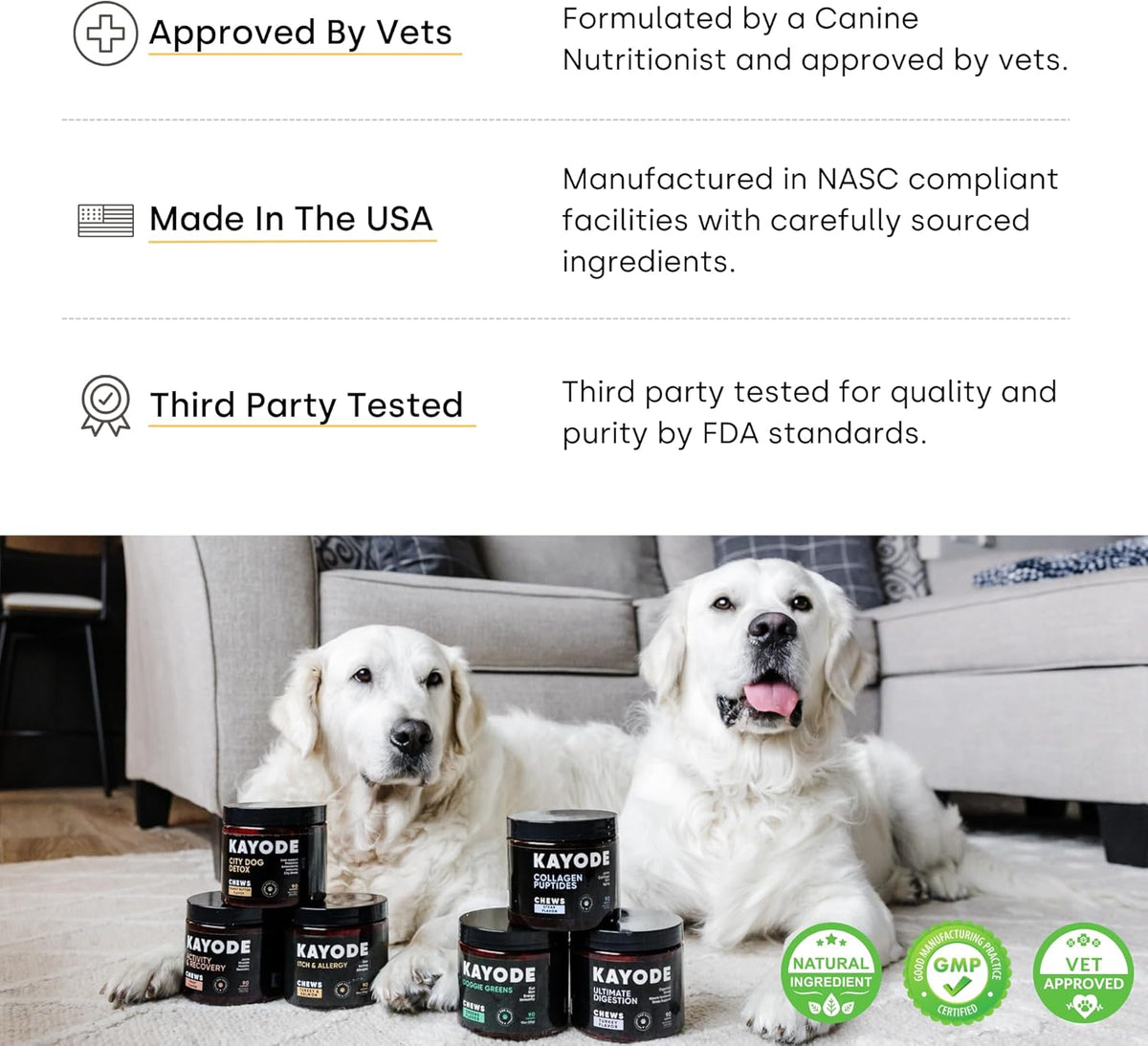Kayode Itch & Allergy - Natural Dog Allergy Chews with Advanced Itch Relief. Premium Colostrum &