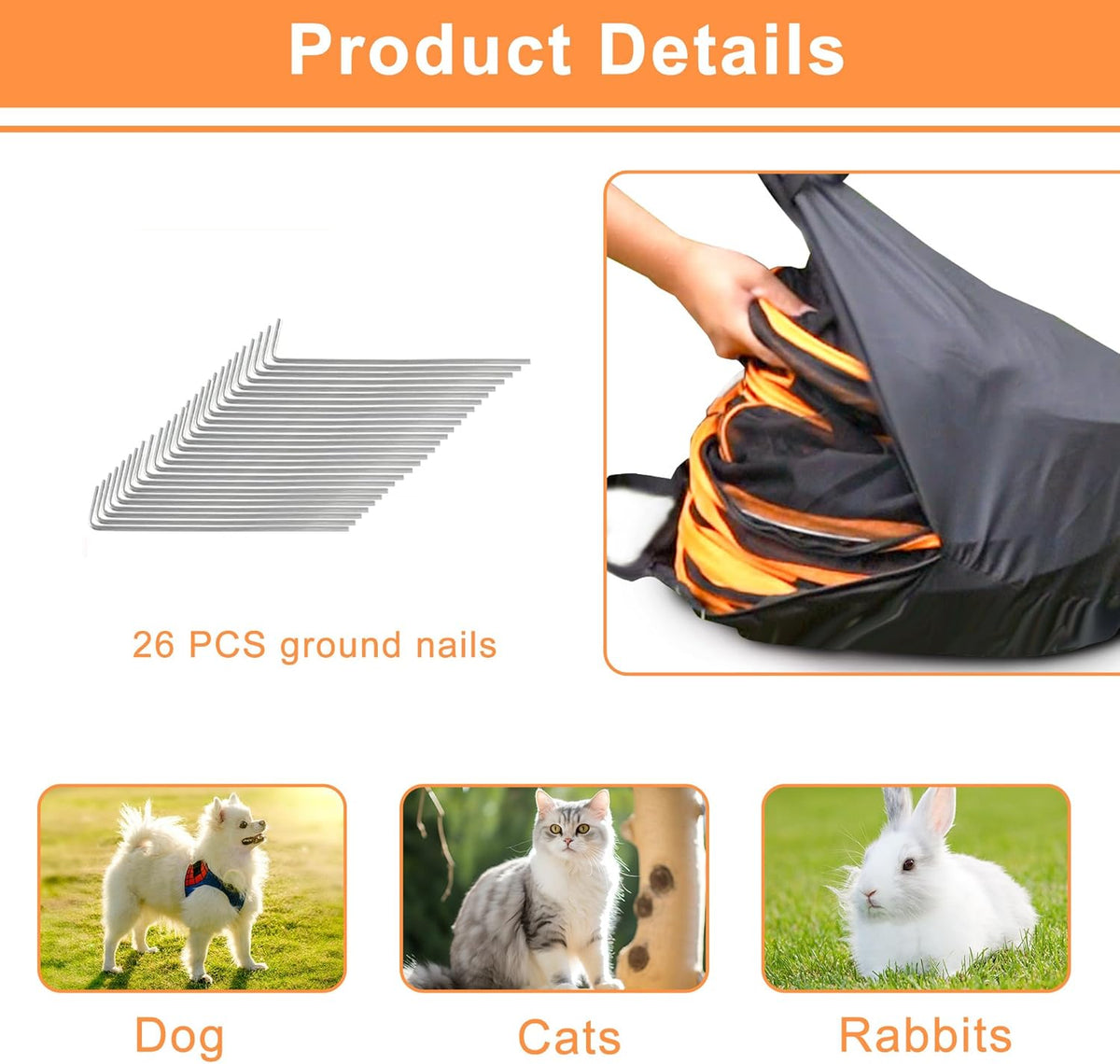 7 in 1 Outdoor Cat Enclosure, Foldable Pop-Up Mesh Playpen Tunnel for Pet Run, Foldable Outside