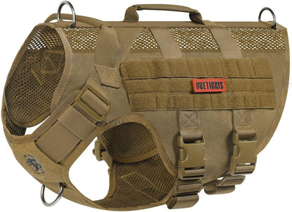 OneTigris No Pull Dog Harness for Small Dog, Mesh Design Breathable Military Dog Molle Vests with