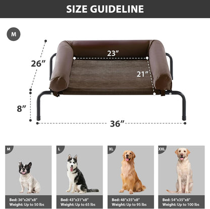 RRPETHOME Large Elevated Cooling Dog Bed, Raised Dog Cot Beds for Large Dogs, Elevated Outdoor Pet