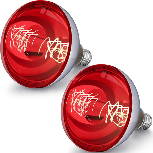 VIHOSE 2 Pack 250 Watt Heat Lamp 120v R40 Heat Lamp Bulbs Glass Incandescent Light Bulbs