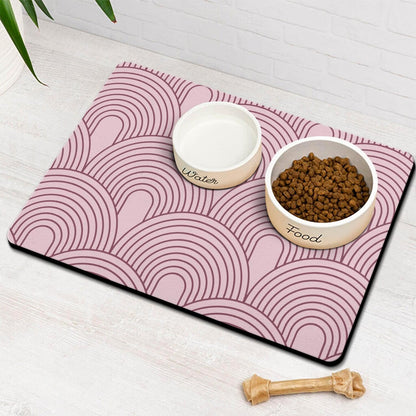Dog Food Mats for Floors Absorbent, Pet Cat Food Mat - Quick Dry Dog Bowl Mats for Food and Water