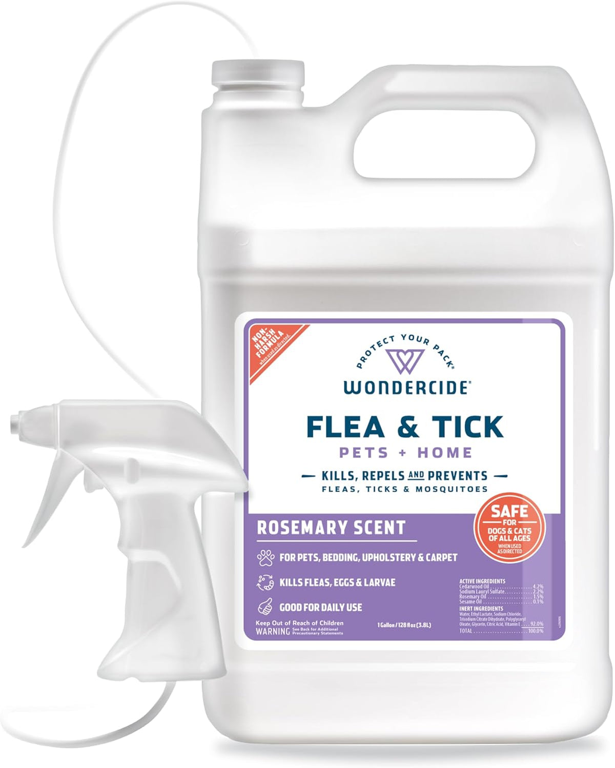 Wondercide - Flea, Tick & Mosquito Spray for Dogs, Cats, and Home - Flea and Tick Killer, Control