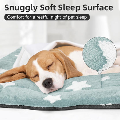 Mora Pets Cat Bed for Indoor Cats Washable Dog Crate Pad Cute Star Dog Bed Mat for Small Dogs Pet