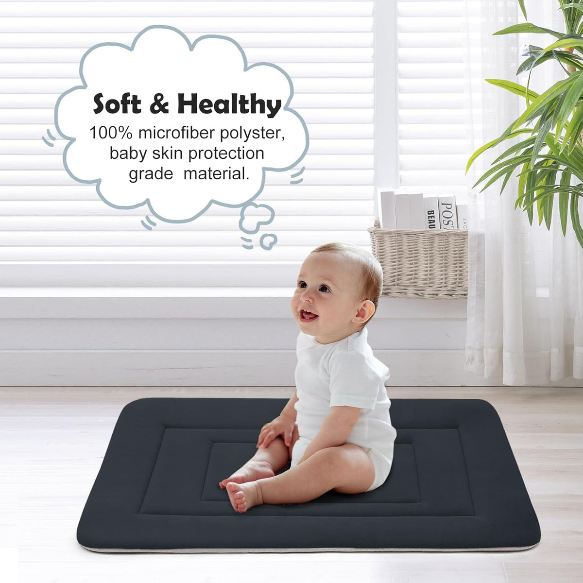 JoicyCo Soft Dog Bed Crate Pad Mat, 48 in Non-Slip Bottom Washable for Extra Large Dogs, Pet