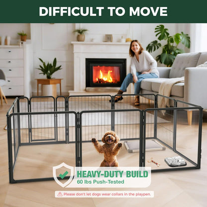 FXW Homeplus Unleashed Indoor Dog Playpen - Stress-Free and Safe Play, Heavy Duty 24 Inch 5 Acrylic