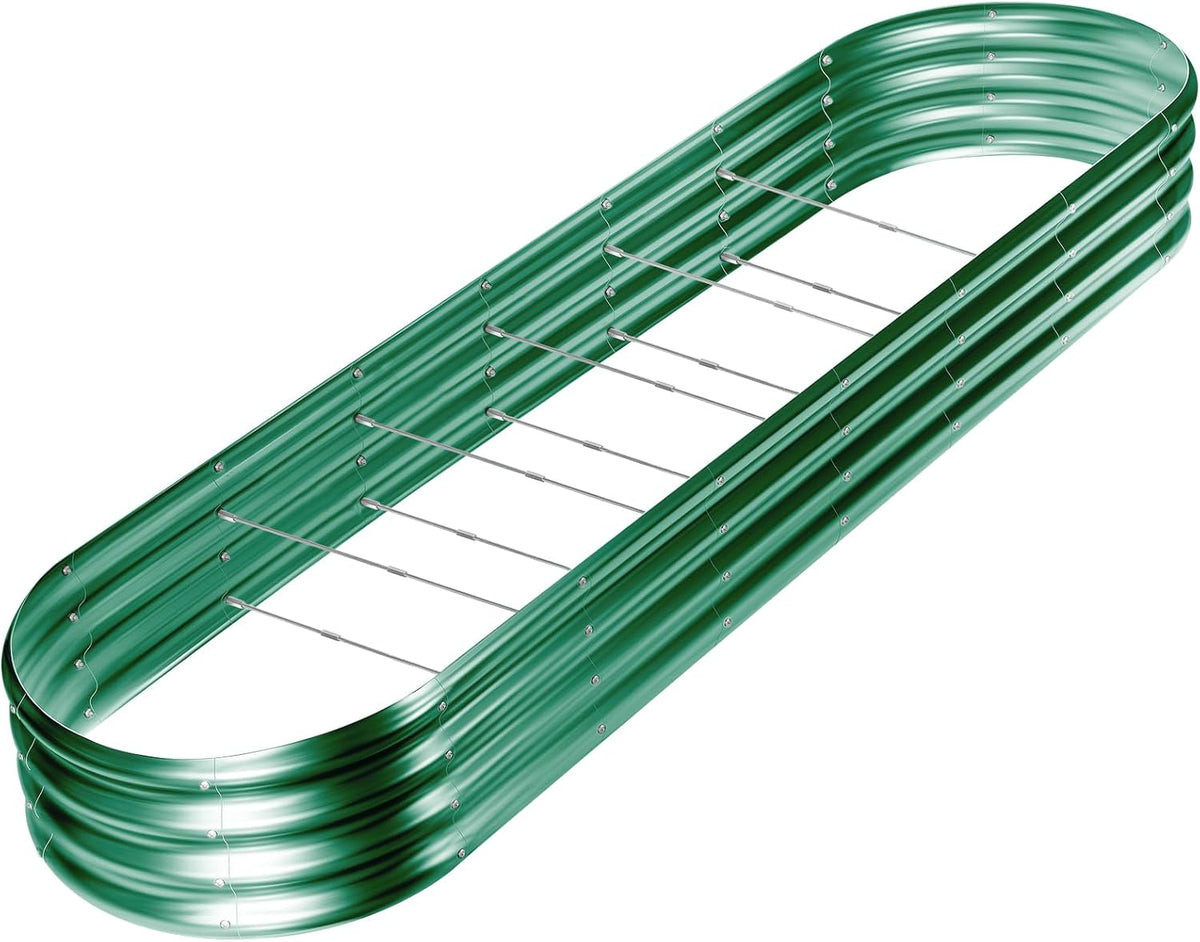 Land Guard 8×2×1ft Galvanized Raised Garden Bed Kit, 108 Gallon Capacity Raised Garden Boxes