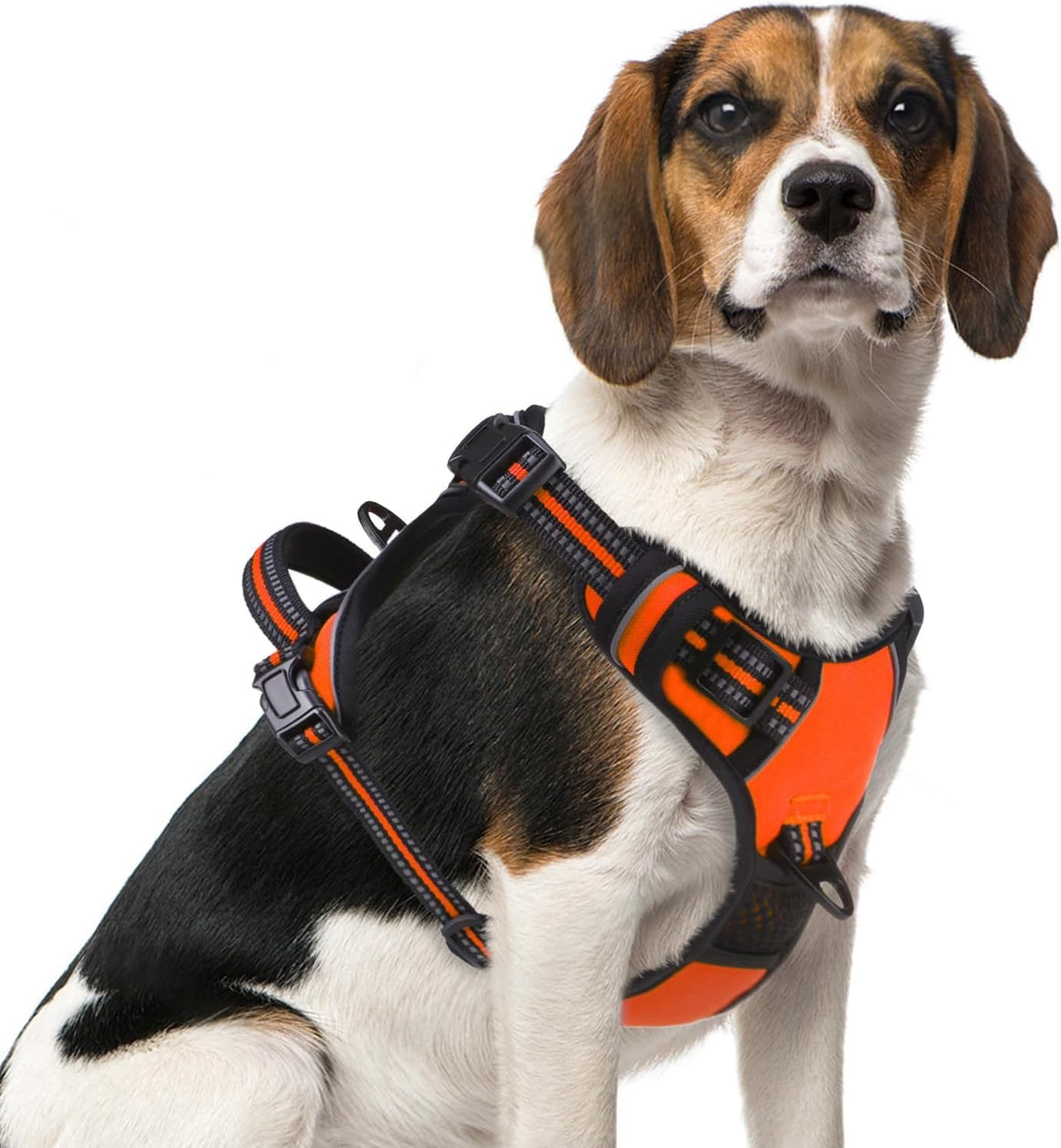 PUPTECK No Pull Dog Harness Medium Sized, Adjustable Reflective Dog Harness with Handle Easy
