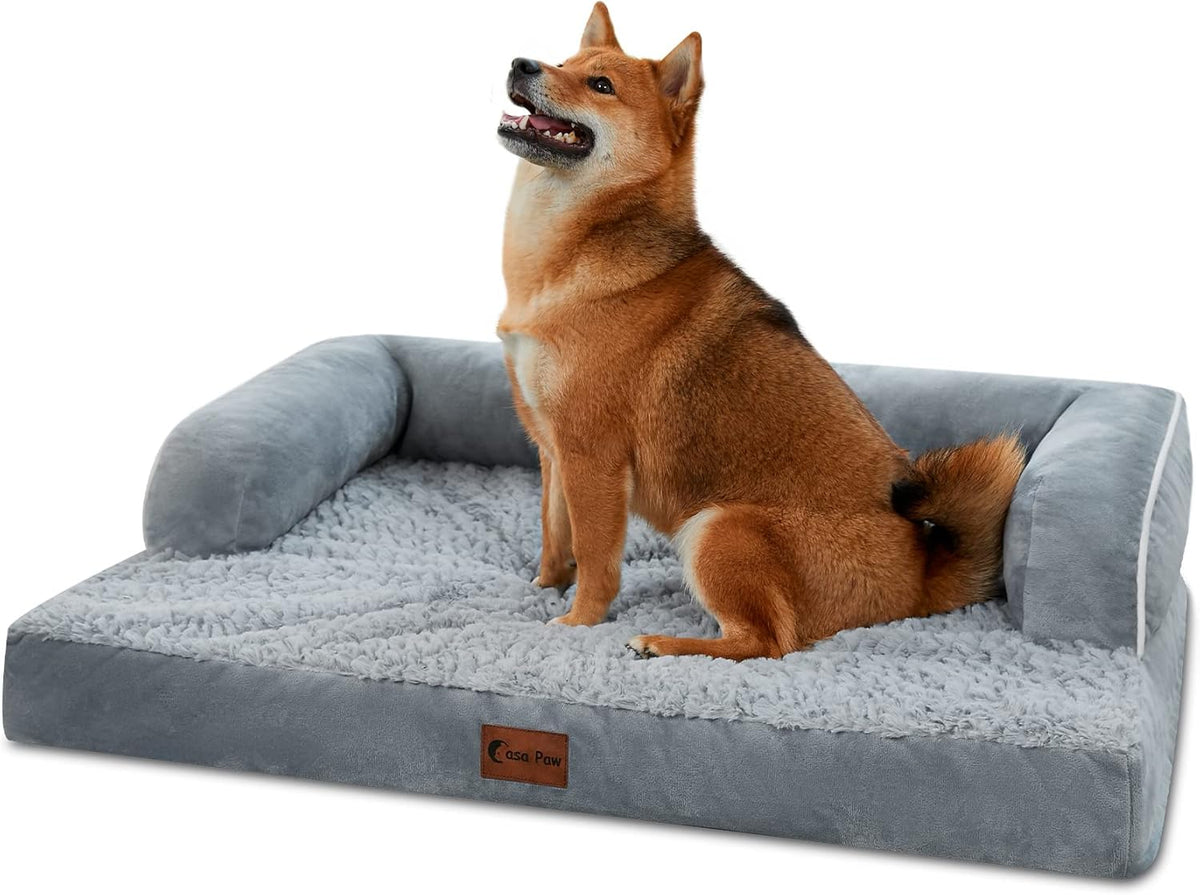 Orthopedic Dog Beds for Large Dogs, Waterproof Dogs Beds, Memory Foam Dog Couch Beds, Comfy Bolster