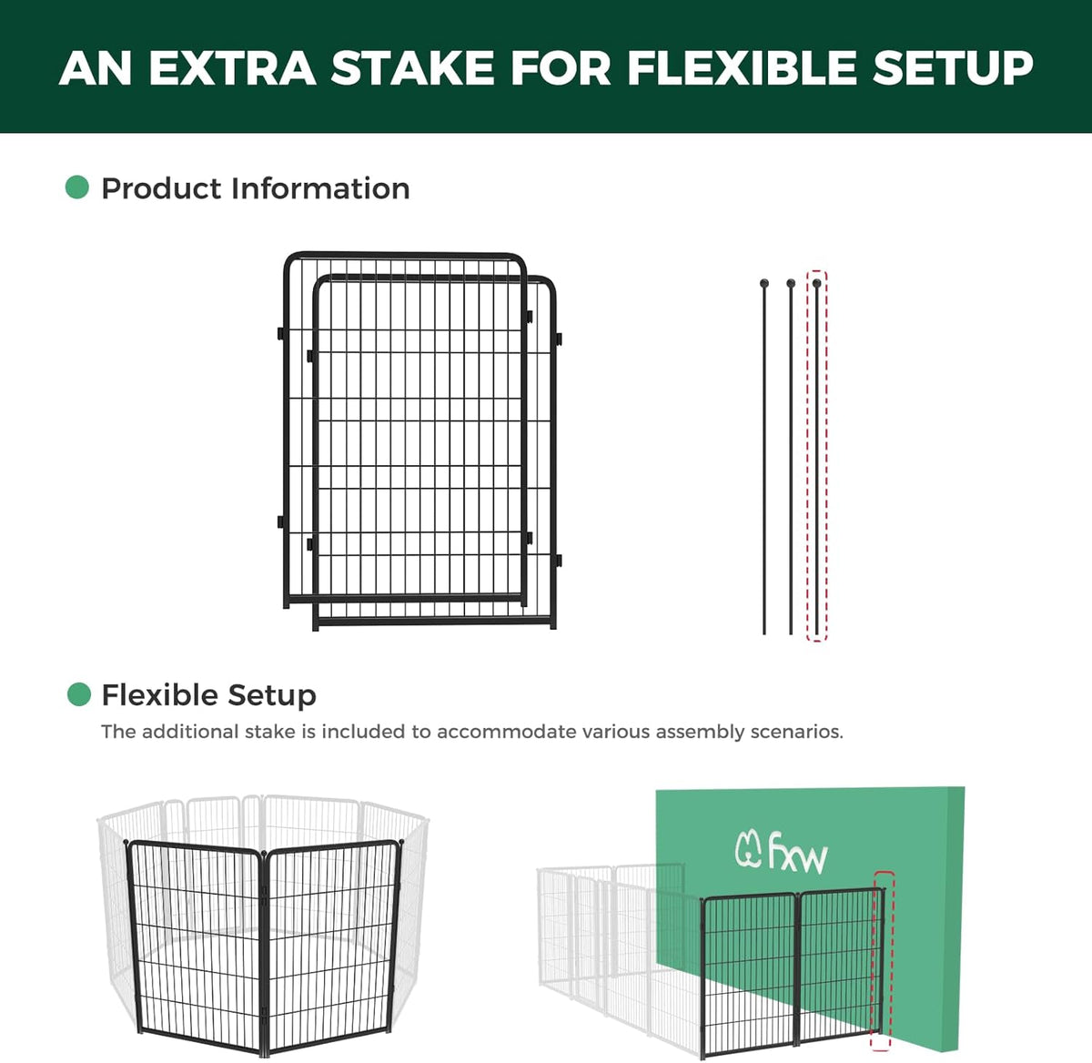 FXW Homeplus Unleashed Indoor Dog Playpen - Stress-Free and Safe Play, Heavy Duty 40 Inch 2 Wire