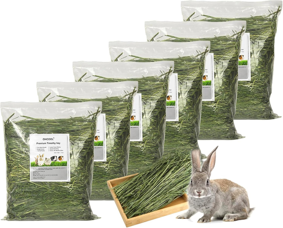 Timothy Hay Premium Hay for Rabbits Guinea Pig Chinchilla- Natural Fresh Hay Hand Selected 6.6LBS