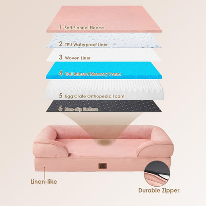 EHEYCIGA Orthopedic Dog Beds for Extra Large Dogs, Waterproof Memory Foam XXL Dog Bed with Sides
