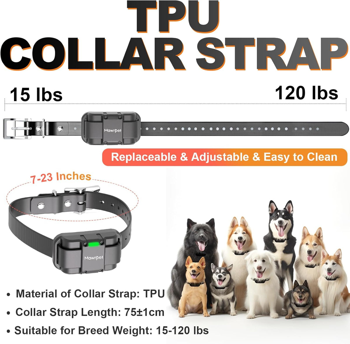 Dog Training Collar with Remote-5200FT, Dog Shock Collar with IPX7 Waterproof, Shock, Vibration