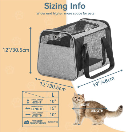 Petsfit Cat Carrier Small Dog Carrier, Lightweight Portable Soft Pet Carrier for Large and Medium
