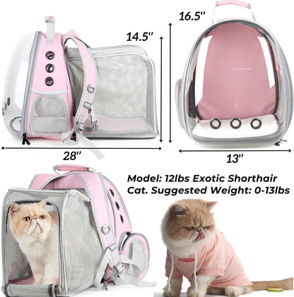 Lollimeow Cat Carrier Backpack, Bubble Expandable Backpack Carrier, Pets and Small