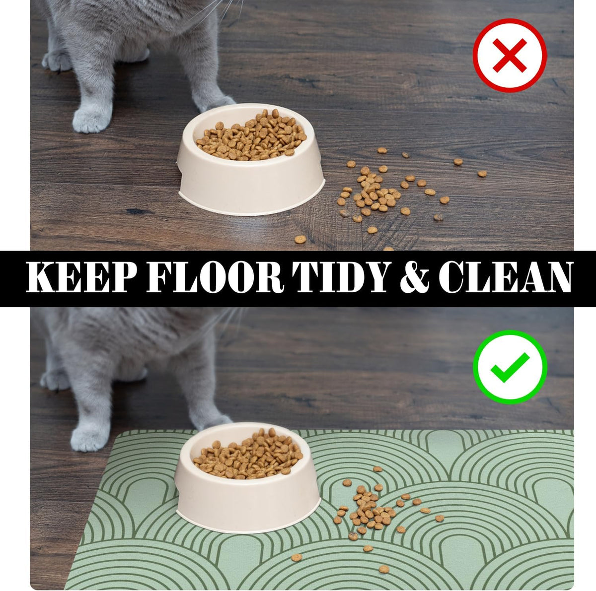 Dog Food Mats for Floors Absorbent, Pet Cat Food Mat - Quick Dry Dog Mat for Food and Water Boho