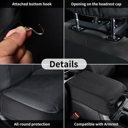 Coverado Front Seat Covers, Waterproof Canvas Seat Protector for Car Seat Cushions for Kids & Dogs