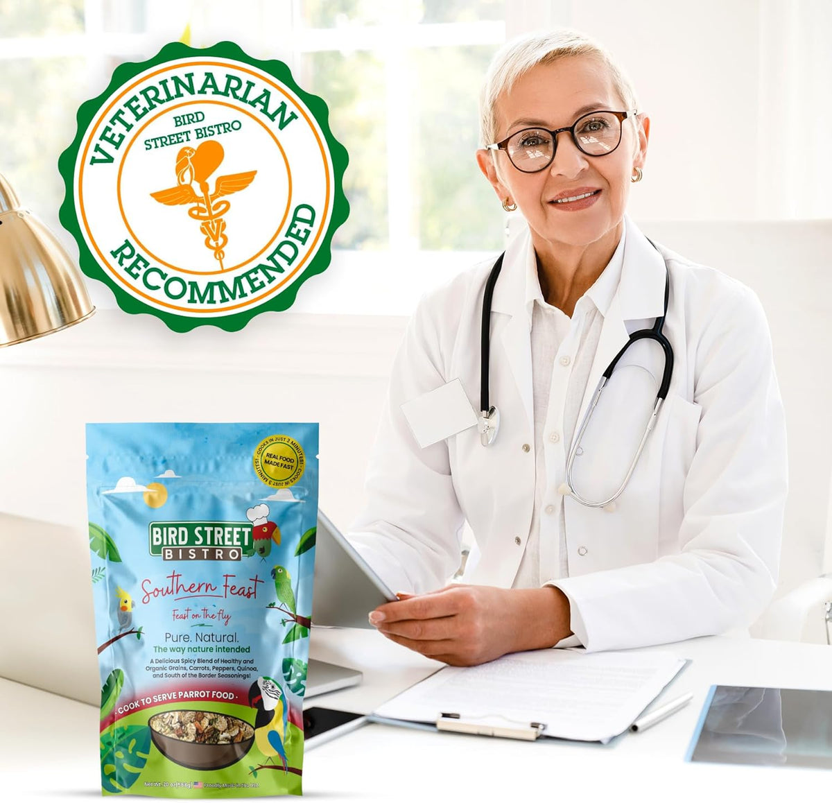 Parrot Food - Parakeet & Cockatiel Food - Cooks in 3-15 min w/Natural & Organic Grains, Legumes