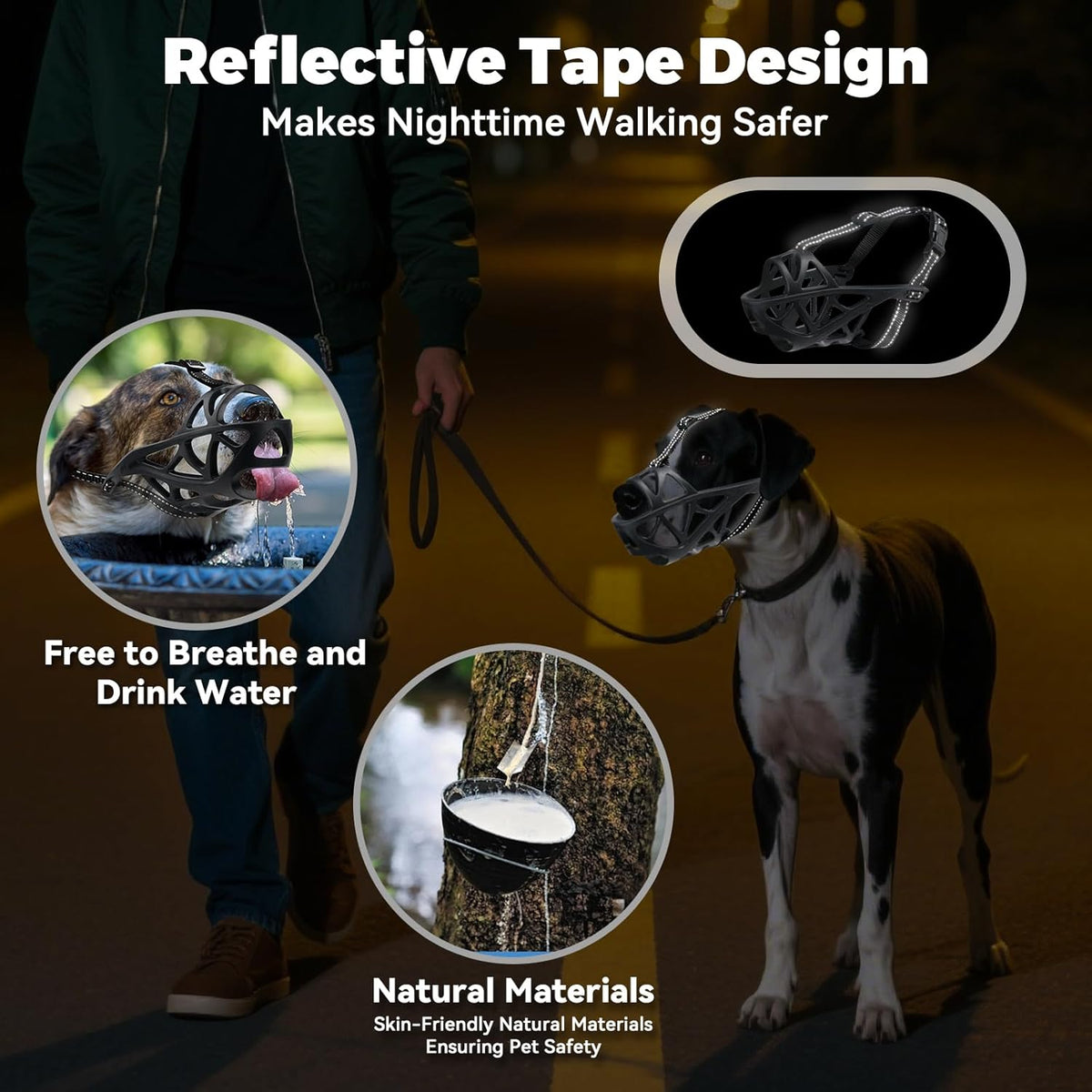 Dog Muzzle for Large Dogs, Medium and X-Large Aggressive Dog, Breathable Basket Muzzles, Suitable