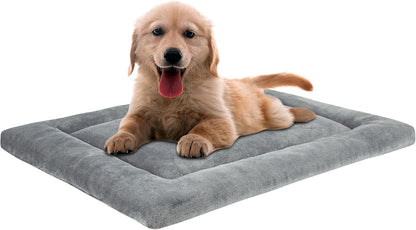 KHONSU PET Dog Bed Mat for Crate 1.1in Slim Cooling Pad Reversible Flannel & Waterproof Canva for
