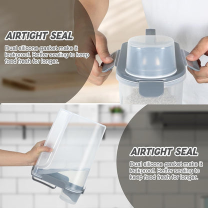 Rice Storage Container 10 Lbs, Airtight Food Dispenser with Large Spout and Cup for Pet Dog Cat
