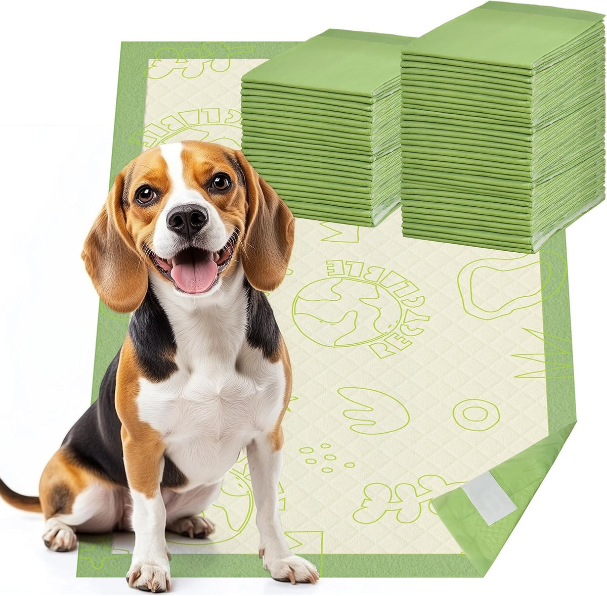 Dog Pee Pads with Adhesive Strips 50Count, 19"X30" Extra Large Disposable Pee Pads for Dogs