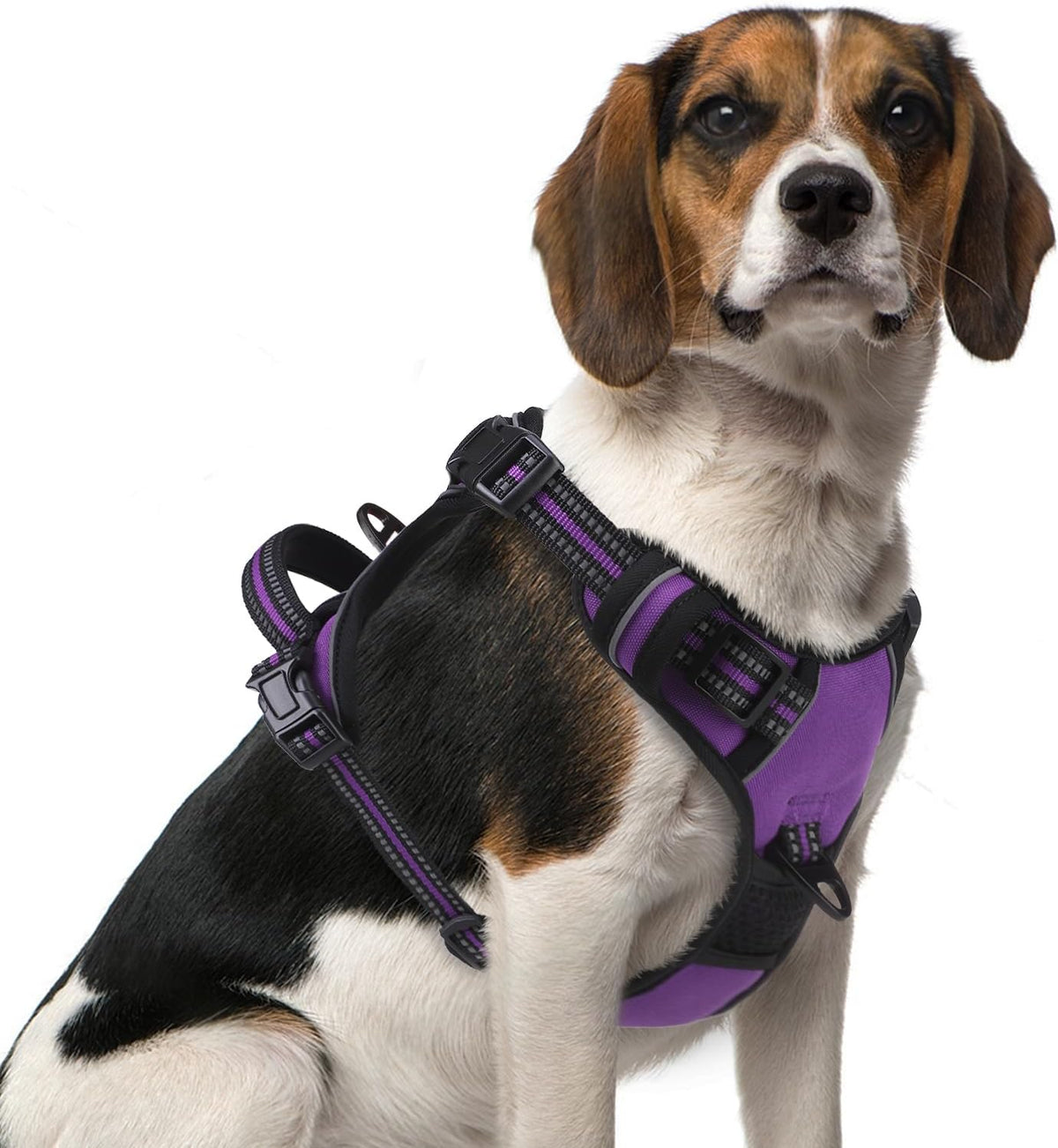 PUPTECK No Pull Dog Harness Medium Sized, Adjustable Reflective Dog Harness with Handle Easy