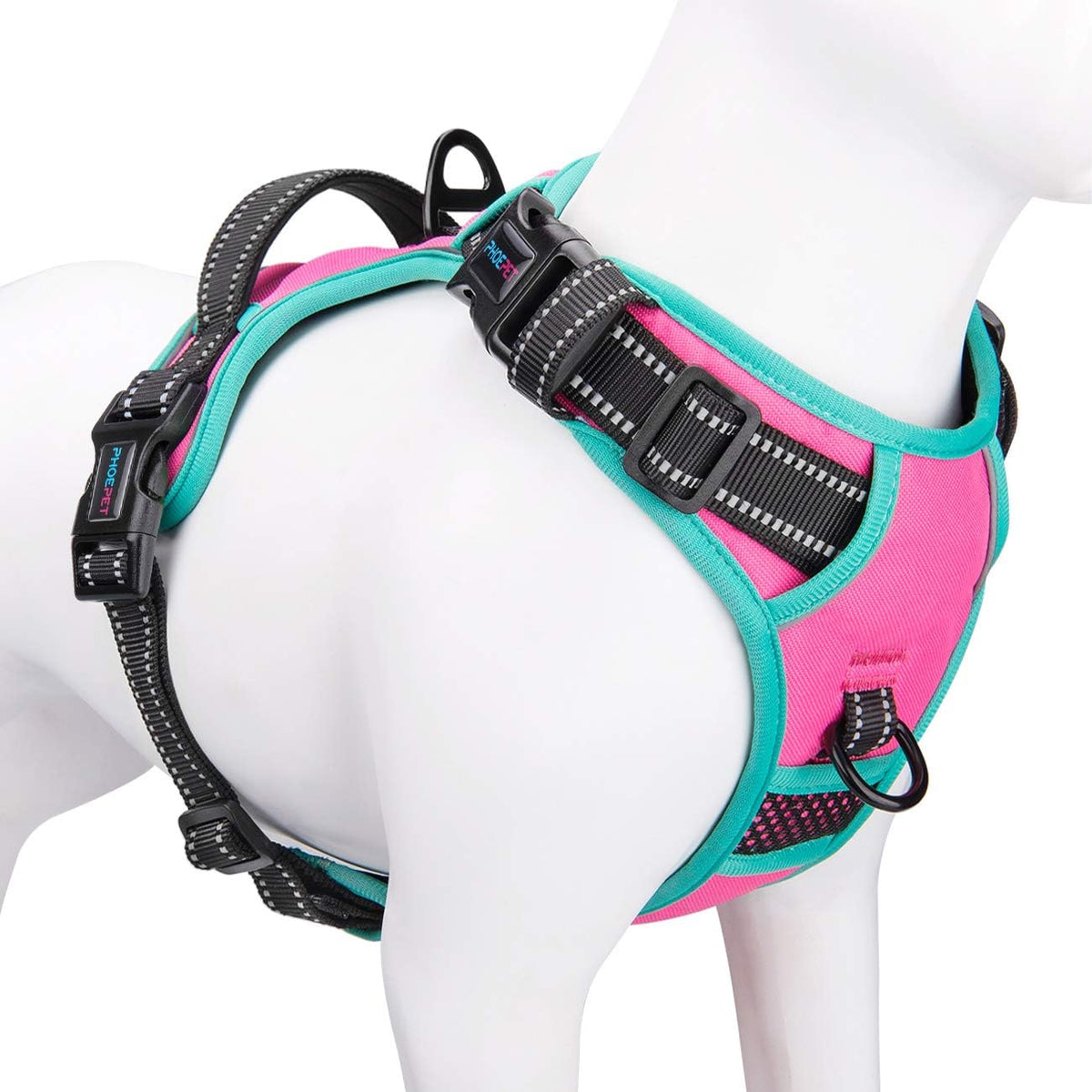 PHOEPET 2019 Upgraded No Pull Dog Harness, Reflective Adjustable Vest, with a Training Handle + 2