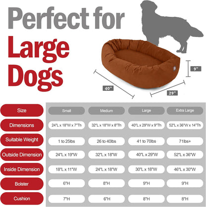 Majestic Pet 40 Inch Suede Shredded Memory Foam Mix Calming Large Dog Bed Washable 40 x 29 x 9