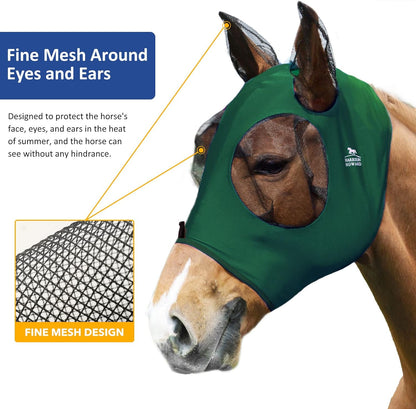 Harrison Howard Super Comfort Stretchy Fitting Horse Fly Mask with UV Protection Soft on Skin with