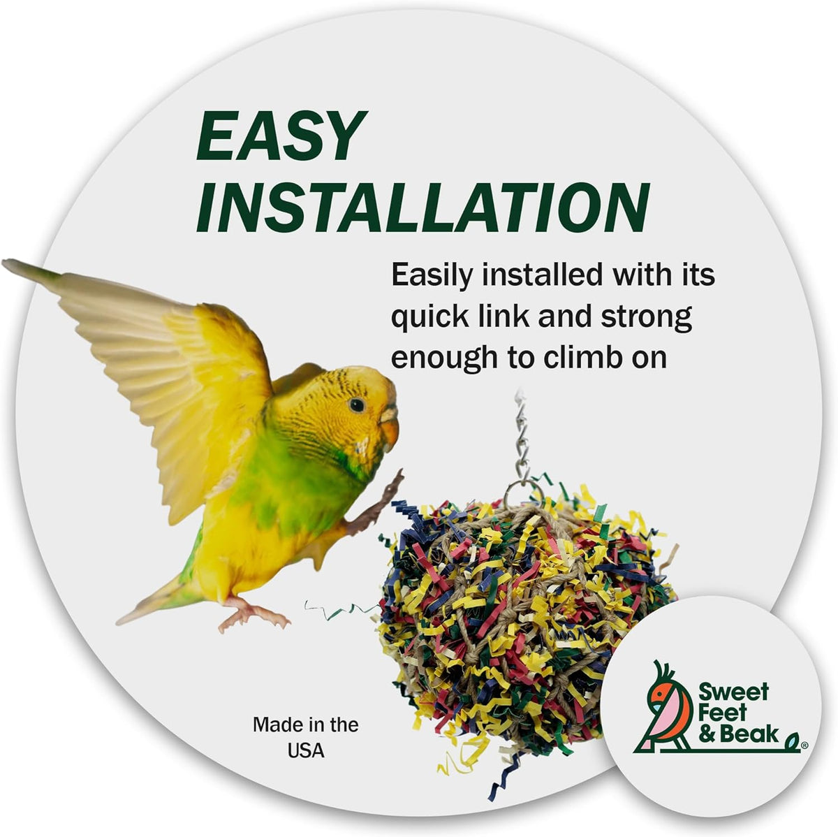 Super Shredder Ball - Bird Cage Accessories to Keep Your Bird Busy Foraging for Hidden Treasures