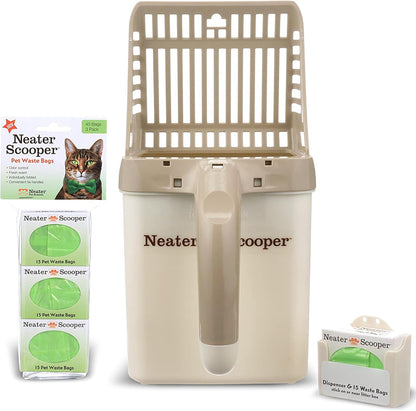 Neater Pet Brands Neater Scooper Standard Cat Litter Scoop, 60 Refill Bags – Mess-Free Cat Litter