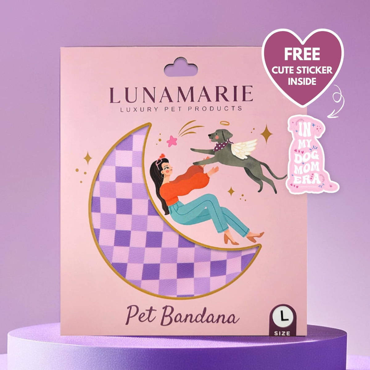 LunaMarie - Luxury Pet Birthday Bandanas -Premium & Silky Poly Fabric | 100% Handmade | Custom