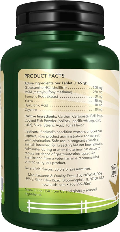 NOW Pet Health, Joint Support Supplement, Formulated for Cats & Dogs, NASC Certified, 90 Chewable