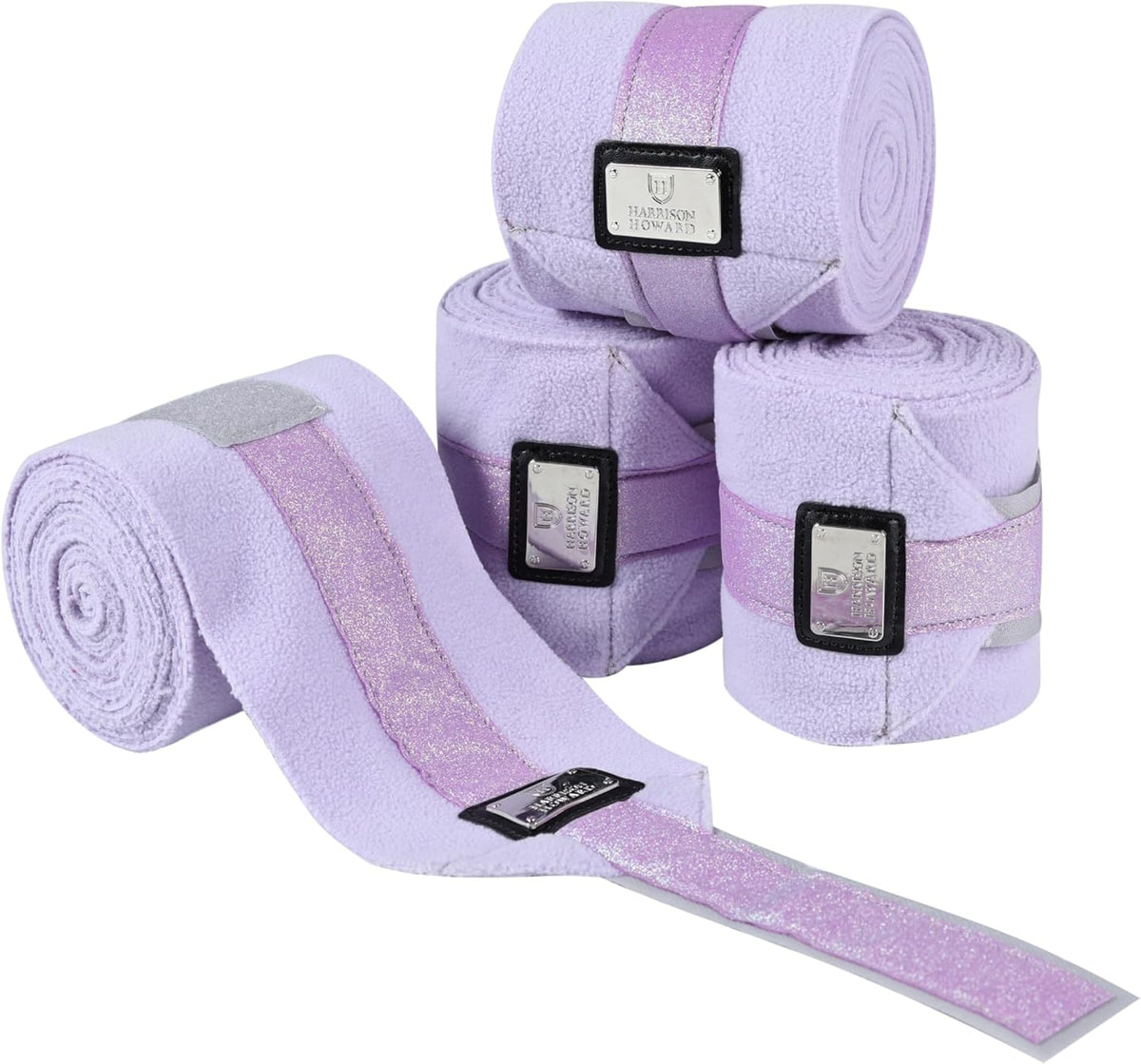 Harrison Howard Horse Polo Wraps Upgrade with Bling Leg Wraps for Horses 4-Pack Fleece Leg Wraps
