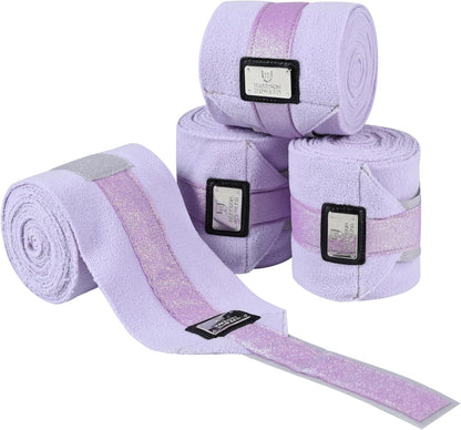 Harrison Howard Horse Polo Wraps Upgrade with Bling Leg Wraps for Horses 4-Pack Fleece Leg Wraps