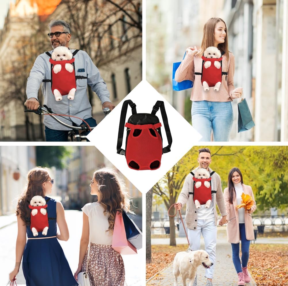 FEimaX Dog Carrier Backpack Pet Legs Out Front Cat Travel Bag, Adjustable Puppy Backpacks Carriers