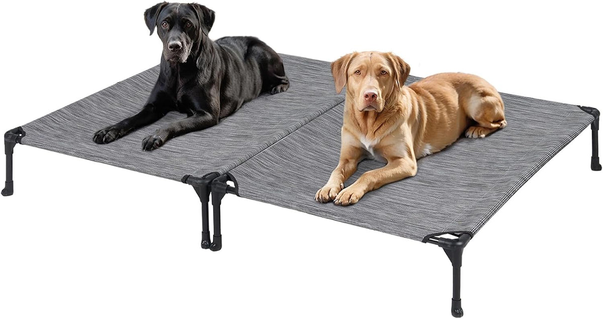 Veehoo 2-Pack Raised Dog Beds - Cooling Portable Pet Cot with No-Slip Feet, Breathable Mesh, Size
