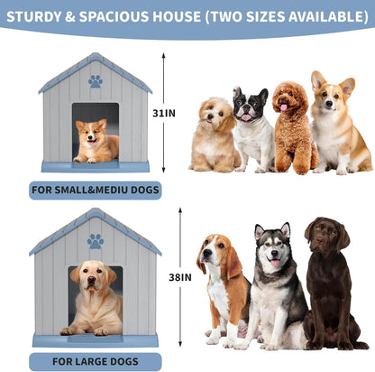 DRATO Dog House Indoor Outdoor for Small to Large Sized Dogs Indoor Outdoor Doghouse Puppy Shelter