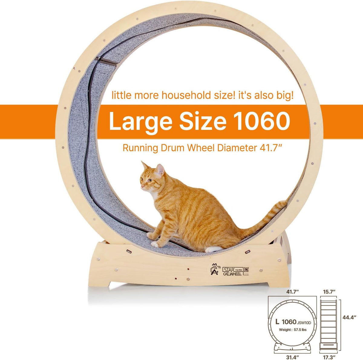 Star Cat Wheel, Cat Treadmill, Exercise Wheel for Running, Spinning, Scratching, and Climbing for