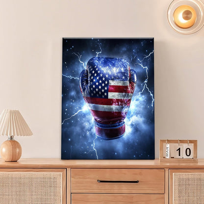 Sports Boxing Wall Art Canvas American Flag Wall Decor Prints Framed Painting Gym Pictures Gifts