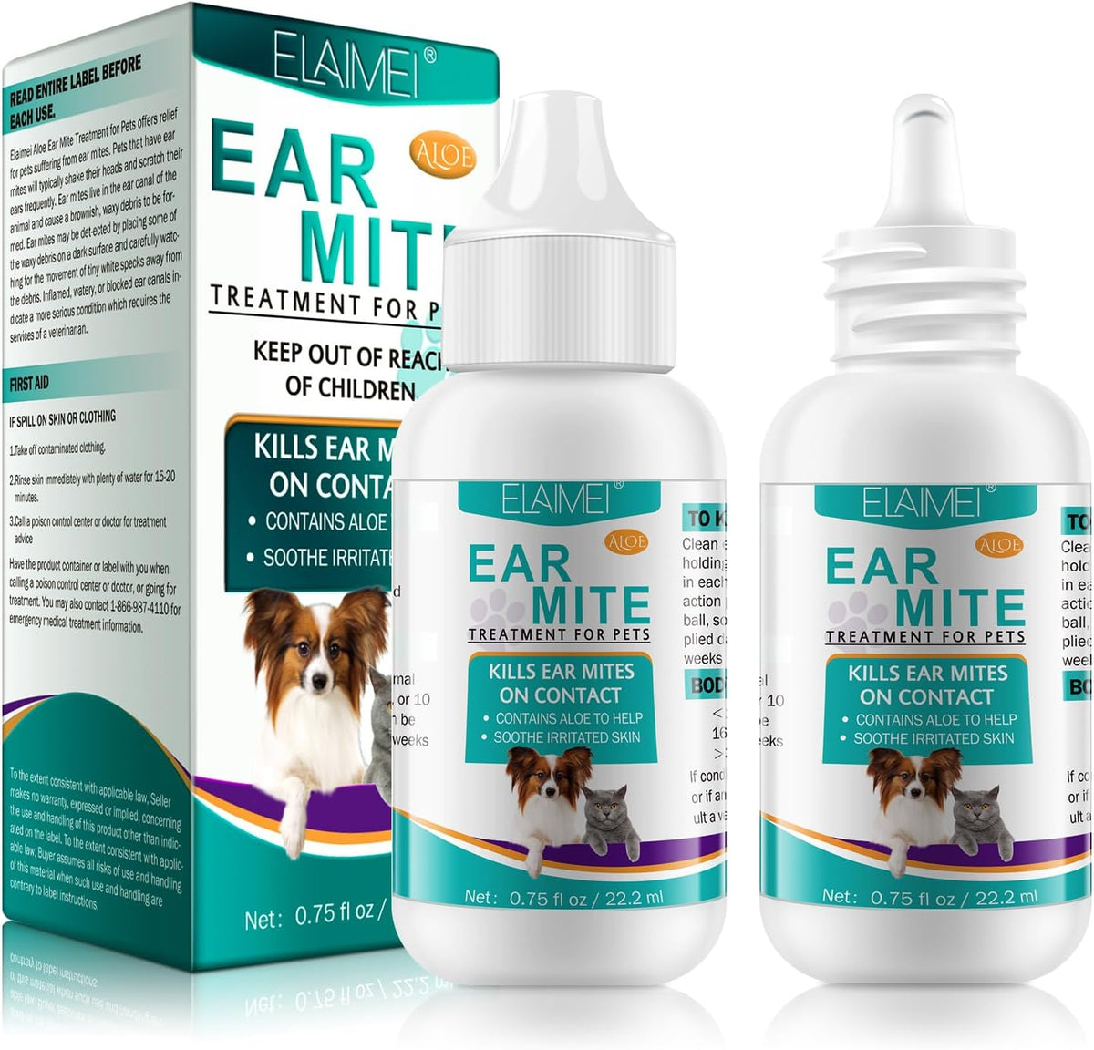 Ear Mite Treatment for Dogs 2PACK, Dog Ear Infection Treatment, Dog Ear Mite Treatment, Dog Ear