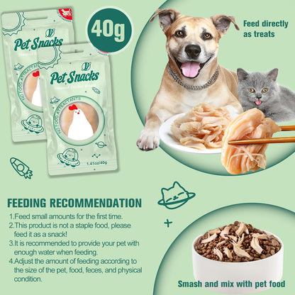 Steamed Chicken Breast Pet Snacks - Natural and Healthy, High Protein, Rich in Fish Oil, No