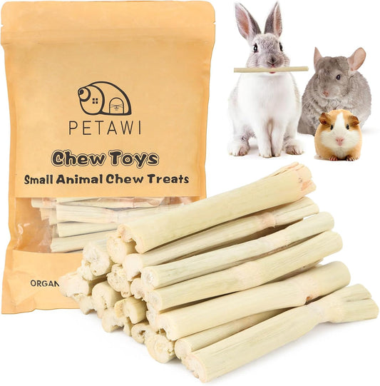 900g Sweet Bamboo Chew Sticks for Rabbits, Chinchilla Rabbit Toys Guinea Pig Chews Sticks, Natural